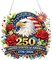 250th Anniversary USA Diamond Art Hanging Kit for Adults, DIY Patriotic Diamonds Painting Door Hanger Board Kit, Crystal Diamond Art Painting Pendant Ornament (Fourth of July Eagle)